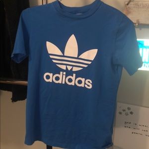blue adidas logo tee